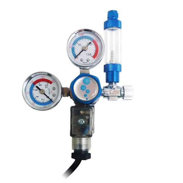 CO2 Regulator w/ 2 Gauges/Solenoid/Bubble Counter